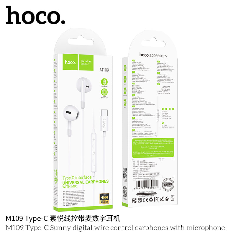 Hoco Type C Hands Free White